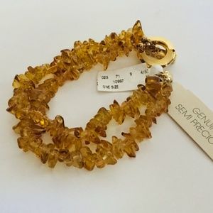 NWT Signed Carolee Precious Topaz Stone Bracelet